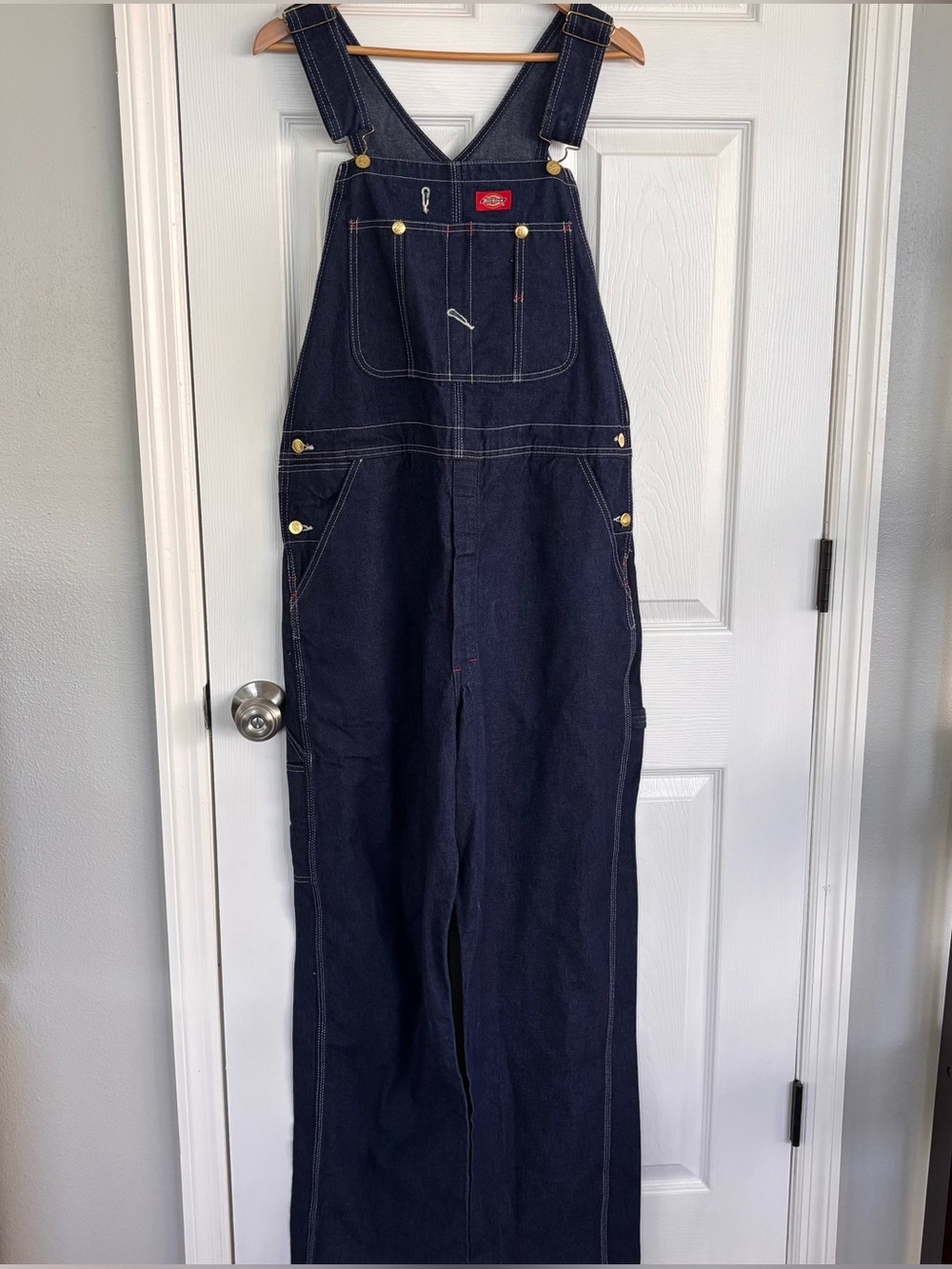 Dickies Men's Dark Blue Denim Relaxed Overalls